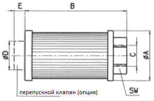 Фильтры S Hydac - чертеж габаритных размеров